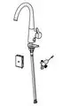Küchenarmatur mit langem Auslauf, Einhebelbedienung und seitlichem Spülmaschinenventil. Modell von HANSA, geeignet für die Montage in Küchenspülen.